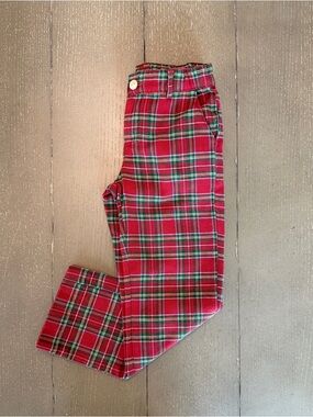 Dondolo Boys’ Tartan Red & Green Plaid Christmas Dress Pants/Chinos • Size 6 (S)